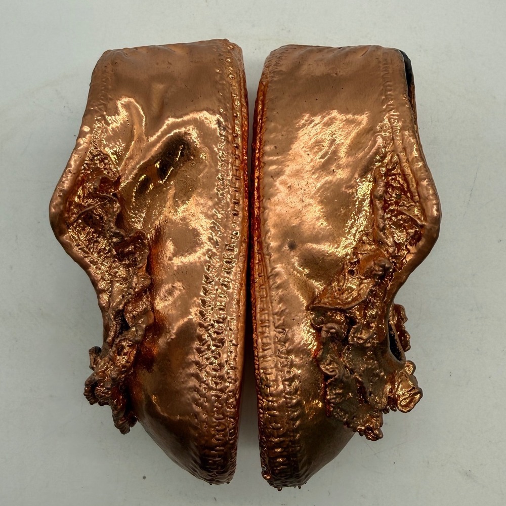Copper Baby Shoes First Walkers Keepsake Memento Display Art Unique vintage